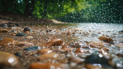 Fototapeta premium River Sand Close Up After Rain