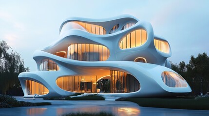 Fototapeta premium Futuristic building with an innovative design