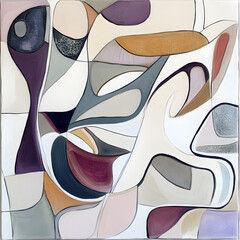 Geometric and Organic Doodle Tile and Carpet Designs with White Borders | Hand-drawn, Abstract, Floral, and Symmetrical Patterns in Soft Pastel and Earth Tones