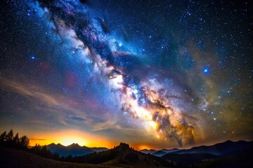 Captivating Minimalist Milky Way Galaxy Over a Dark Night Sky - Stunning Astrophotography