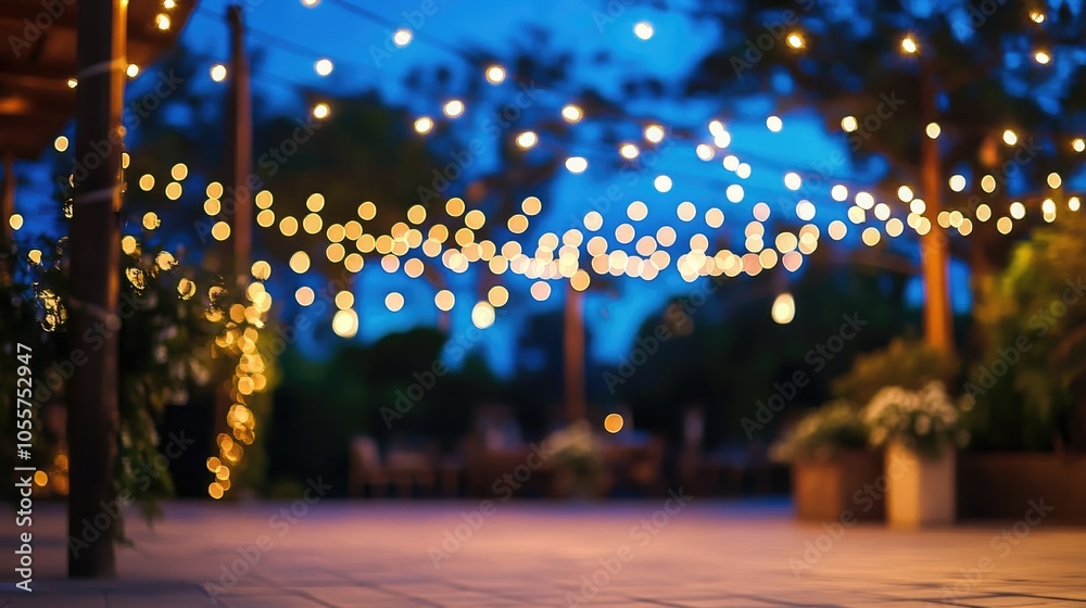 Poster String Lights Illuminate an Evening Reception