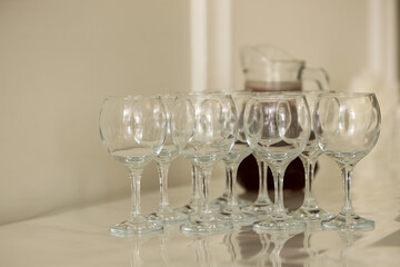 glasses on the table
