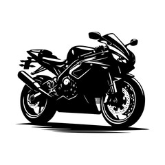 Stylist motorcycle sport bike silhouette motorcycle racing illustration vector in white background