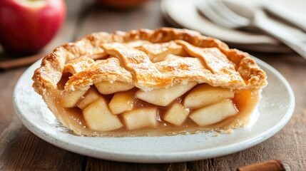 Classic apple pie featuring a flaky crust and a spiced apple filling perfect for any dessert lover