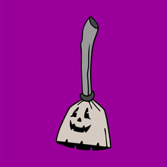 WITCH BROOM HALLOWEEN DESIGN VECTOR ILLUSTRATION