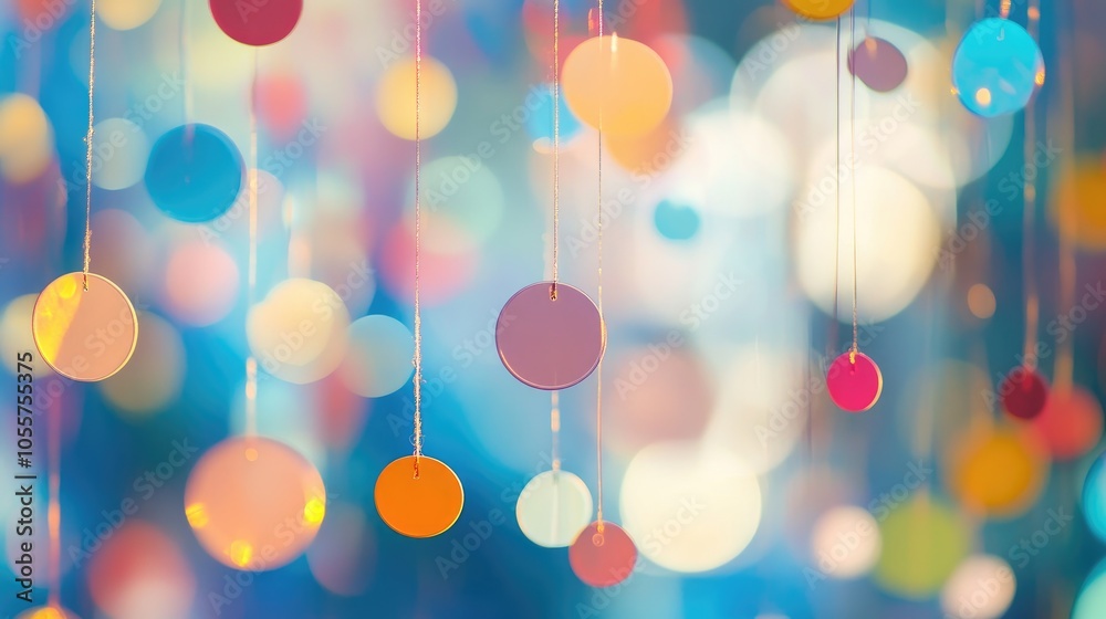 Aufkleber vibrant suspended circles with a soft bokeh backdrop