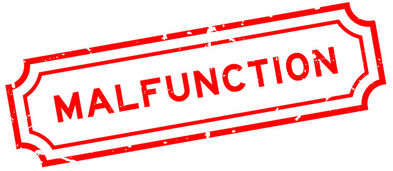 Grunge red malfunction word rubber seal stamp on white background