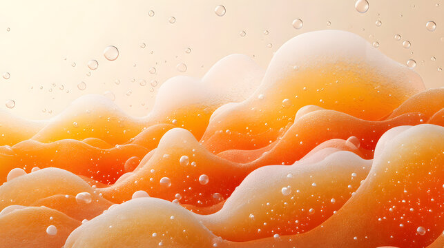 Charming Tropical Fruit Drink Tablet Logo Illustration Surrounded by Dynamic Bubbles for an Invigorating Experience