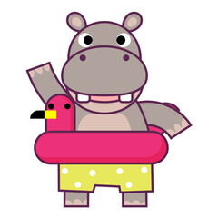 Summer Hippo swim beach colorful rubber rings, swimming ring, hello summer