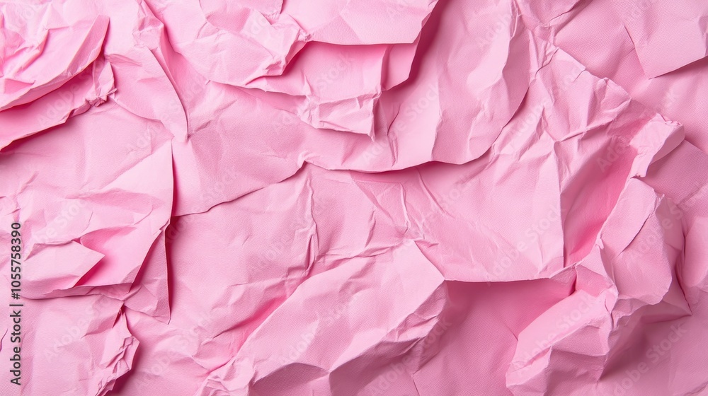 Aufkleber crumpled and torn pink paper texture suitable for various design applications
