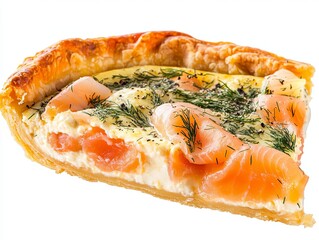Quiche Slice with Salmon and Dill