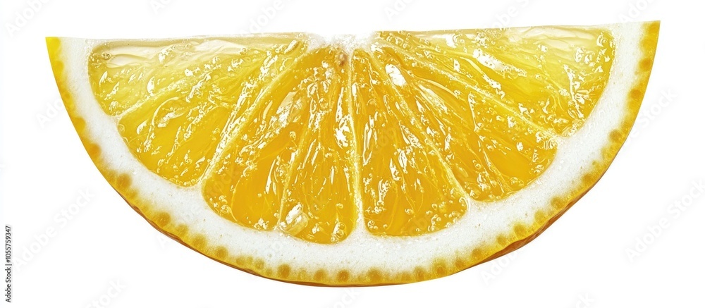 Poster a slice of lemon on white background