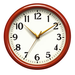 Classic round wall clock with bold numbers against a white background, displaying time clearly.