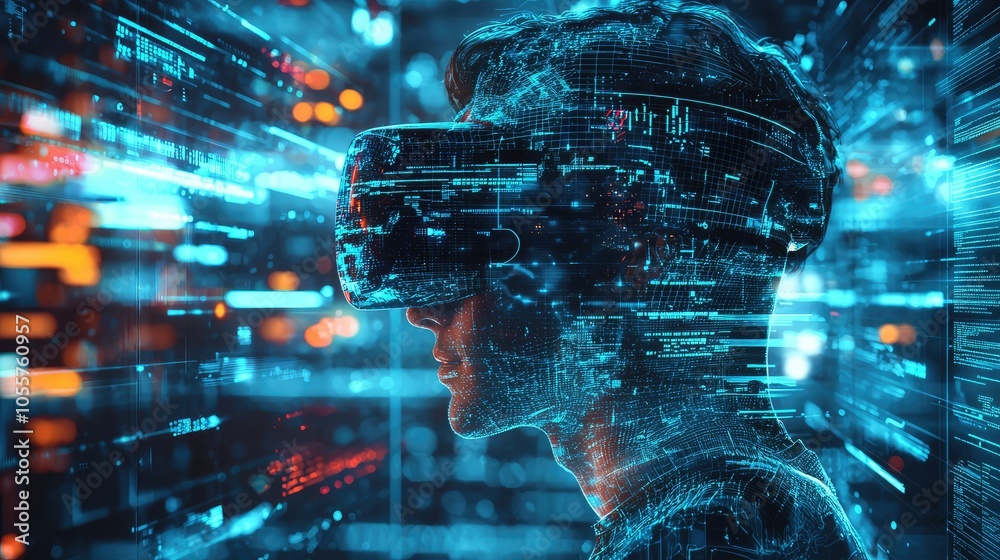 Poster virtual hacker in dynamic digital environment