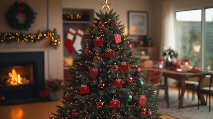 リビングにクリスマスツリー