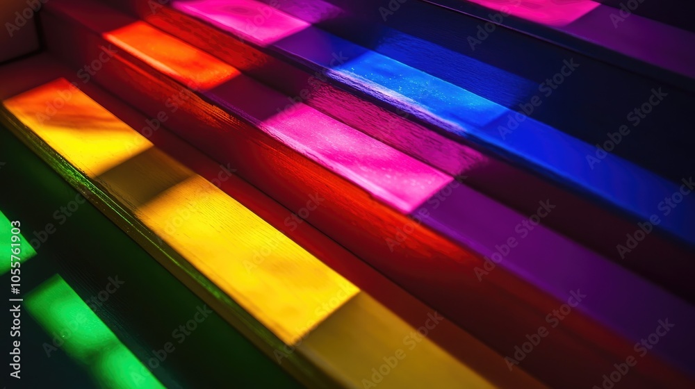 Aufkleber vibrant spectrum of colors illuminated with light
