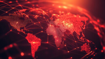 A digital representation of a connected world, highlighting global networks and data flow.