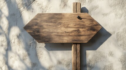 Naklejka premium Wooden directional sign on a light backdrop