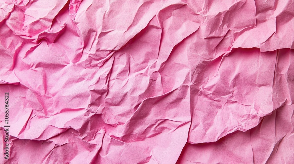Poster Crumpled and torn pink paper texture suitable for various design applications