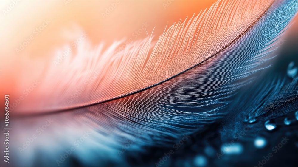 Poster Close up view of a feather featuring a soft focus effect
