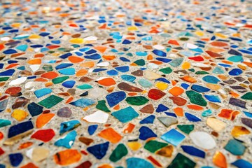 Obraz premium Close-up of Vibrant Multi-Color Terrazzo Tiles for Fashion Photography Inspiration