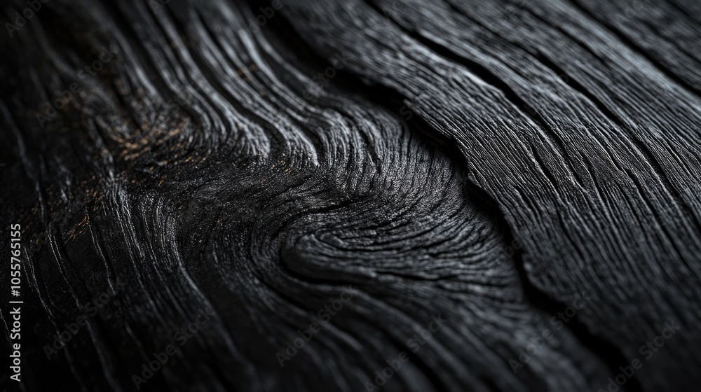 Aufkleber a monochromatic image showcasing wood grain in a deep color palette