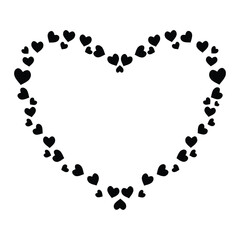 Love shape silhouette design vectors.