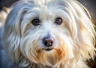 Close-Up of White Dog Fur with High Dynamic Range for Pet Photography and Textural Detail