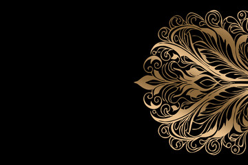 Golden background. Design template for invitation, web, banner, birthday, wedding, business card.