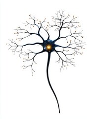 Neuron illustration, white isolate background