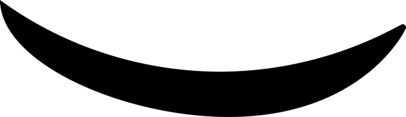 Simple and elegant black crescent moon shape icon, representing the waxing or waning lunar phase, isolated on a white background