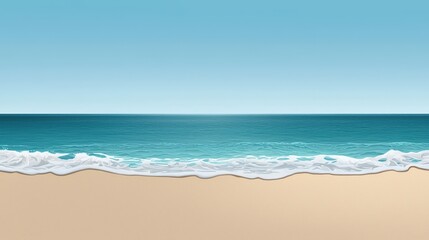 Fototapeta premium Ocean view, sand beach, clear blue sky