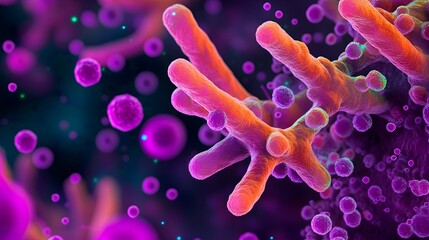 Vibrant Microscopic Details of Cellular and Microbial Structure in Throat Phlegm Sample