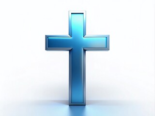 Obraz premium Cold Inc Cross on White Background - Conceptual Photography for Spiritual and Artistic Exploration