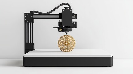 Fototapeta premium Sculpting machine with a decorative sphere