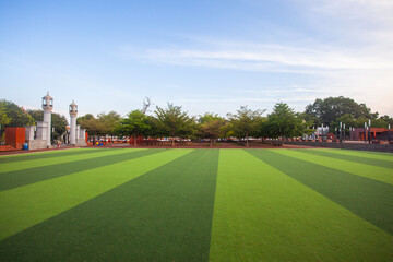 Obraz premium Majalengka district square, West Java, Indonesia. Public open space, a place for gathering and activities for the people of Majalengka district.