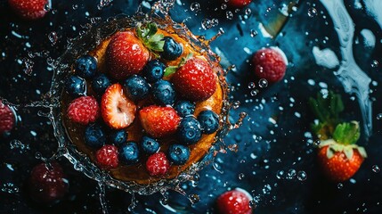 Captivating Stack of Pancakes with Fresh Berries
