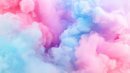 Fototapeta premium Dreamy pastel clouds: Pink and blue abstract.