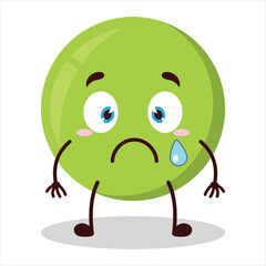 cute nervous expression of pea cartoon character
