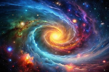 Cosmic Deep Space Abstract Background with Vibrant Colors and Textured Elements for Artistic Exploration