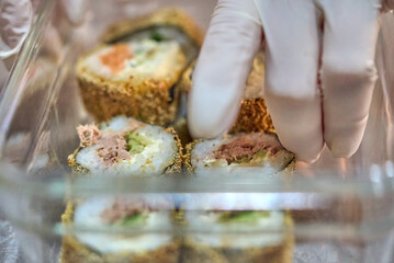 A beautiful and delicious selection of skillfully prepared sushi rolls