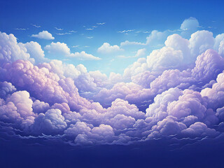 夢幻的なパステルカラーの雲海