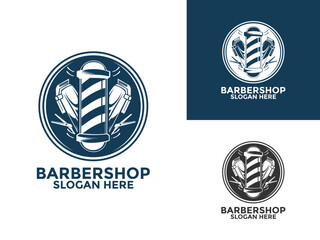 Barbershop Logo Vector Template, Vintage Style Barbershop logo icon