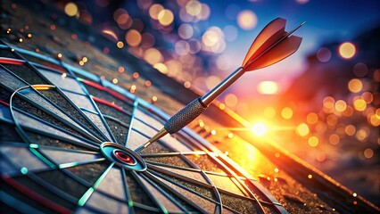 Dart Hitting Bullseye Symbolizing Strategic Business Goals with Generative AI Concept