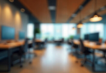 motion blur background of modern office interior design contemporary workspace for creative business defocus long exposure shake jerk