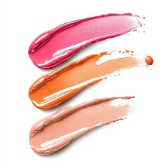 Obraz premium Colorful cosmetic swatches on white background