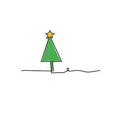 pine tree continuous line art