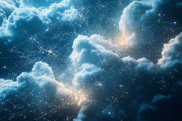 Interconnected High-Tech Abstract Matrix