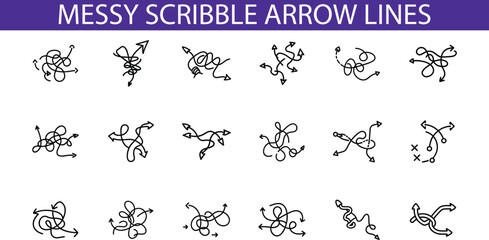 Hand Drawn Scribble Arrow Lines Set Illustration