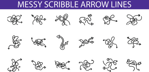 Messy Scribble Arrow Lines Design Elements